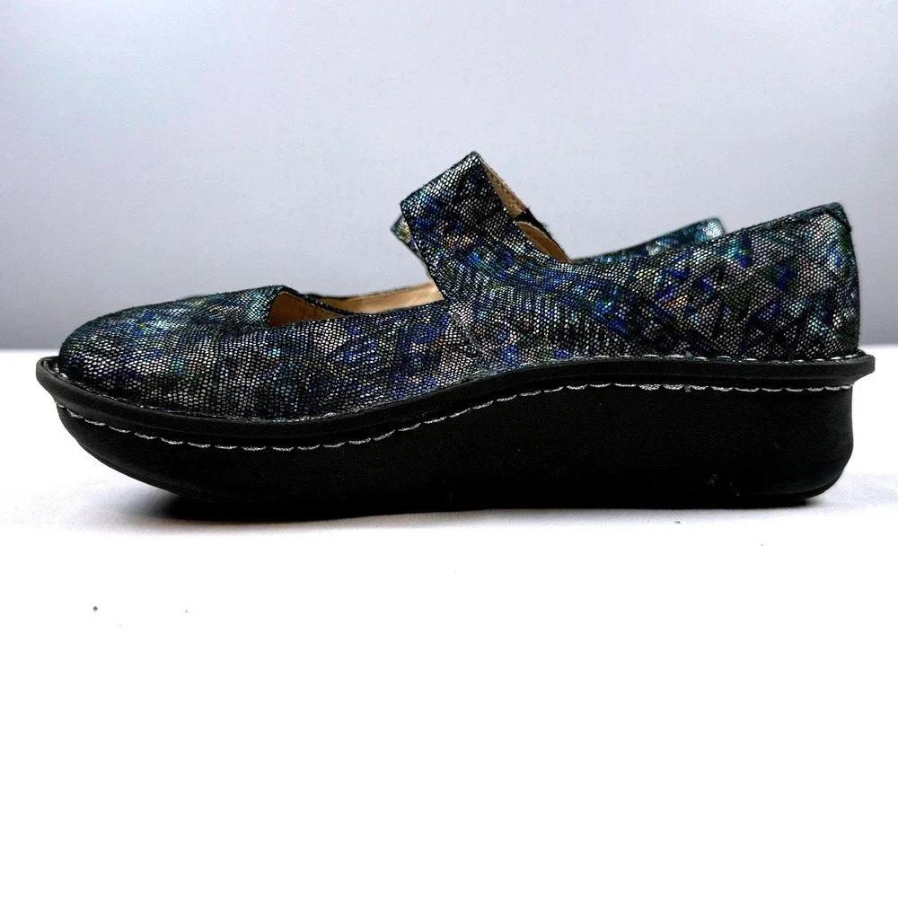 Alegria Paloma‎ Mary Jane PAL-321 Iridescent Mosiac Leather Nursing Shoes-Sz 37 - Picture 4 of 8